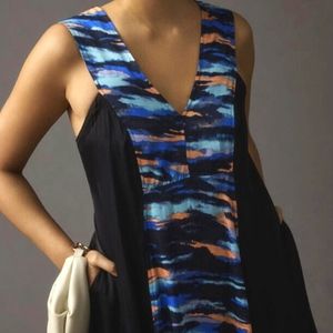 Anthropologie Maeve V-neck Colorblocked Maxi Dress,